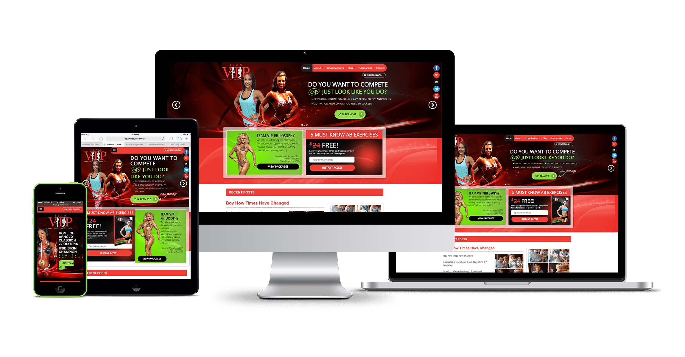 Online Training Fitness Web Design